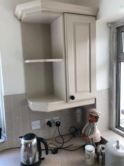 Hand Painted Kitchen Corner Cabinet