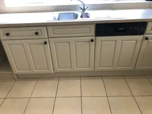 White Hand Painted Kitchen Cabinets